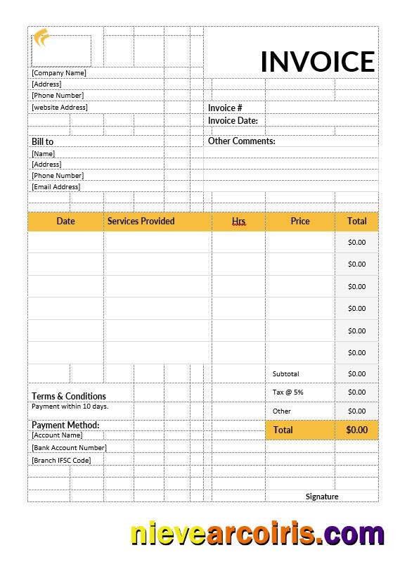 Baby Sitting Invoice